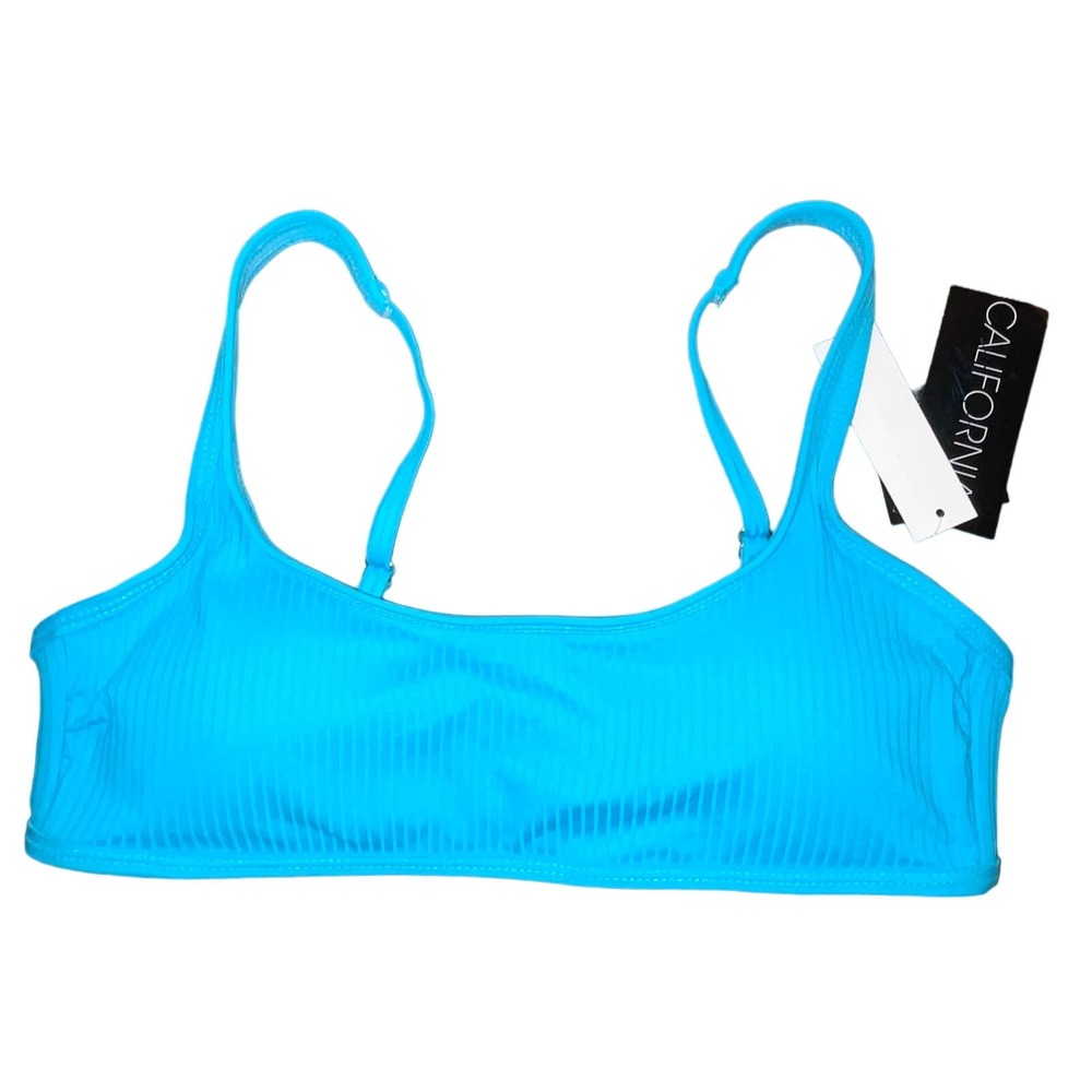 California Waves Juniors' Bralette Bikini Top, Sweet Turquoise medium